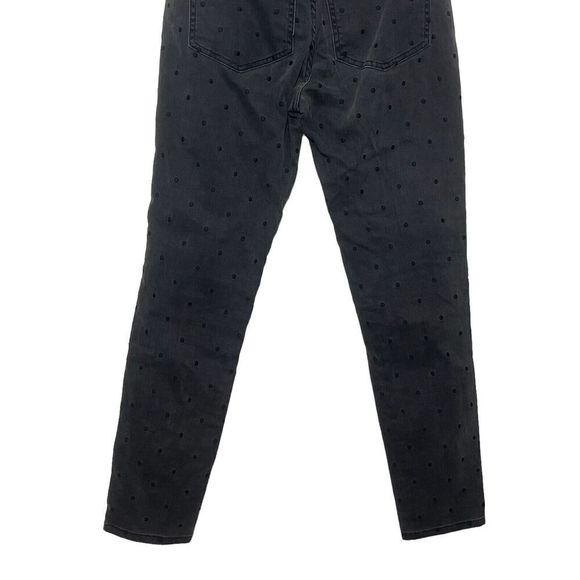 Ulla Johnson Prince Polka Dot Skinny Jeans Cropped Charcoal Gray Women’s Size 2 - Picture 7 of 13